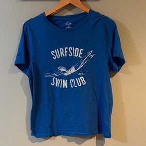 J. Crew Blue Surfside Swim Club Tee size L